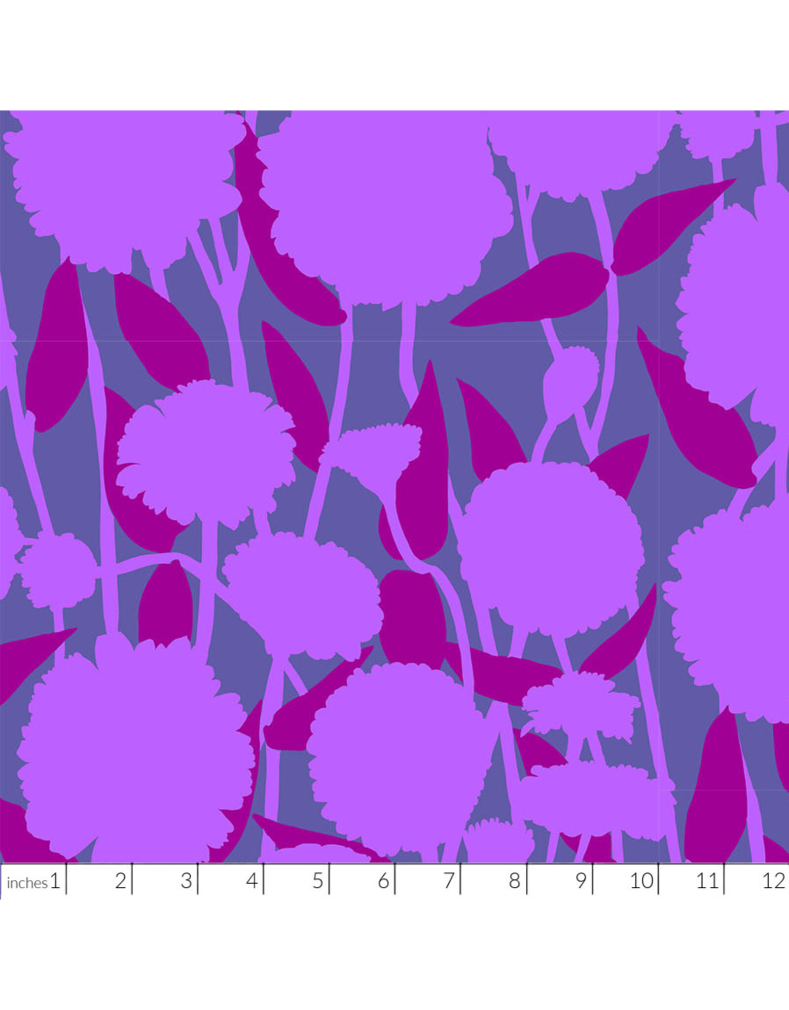 Anna Maria Silhouette, Pompom in Grape, Linen/Cotton Blend Fabric Half-Yards