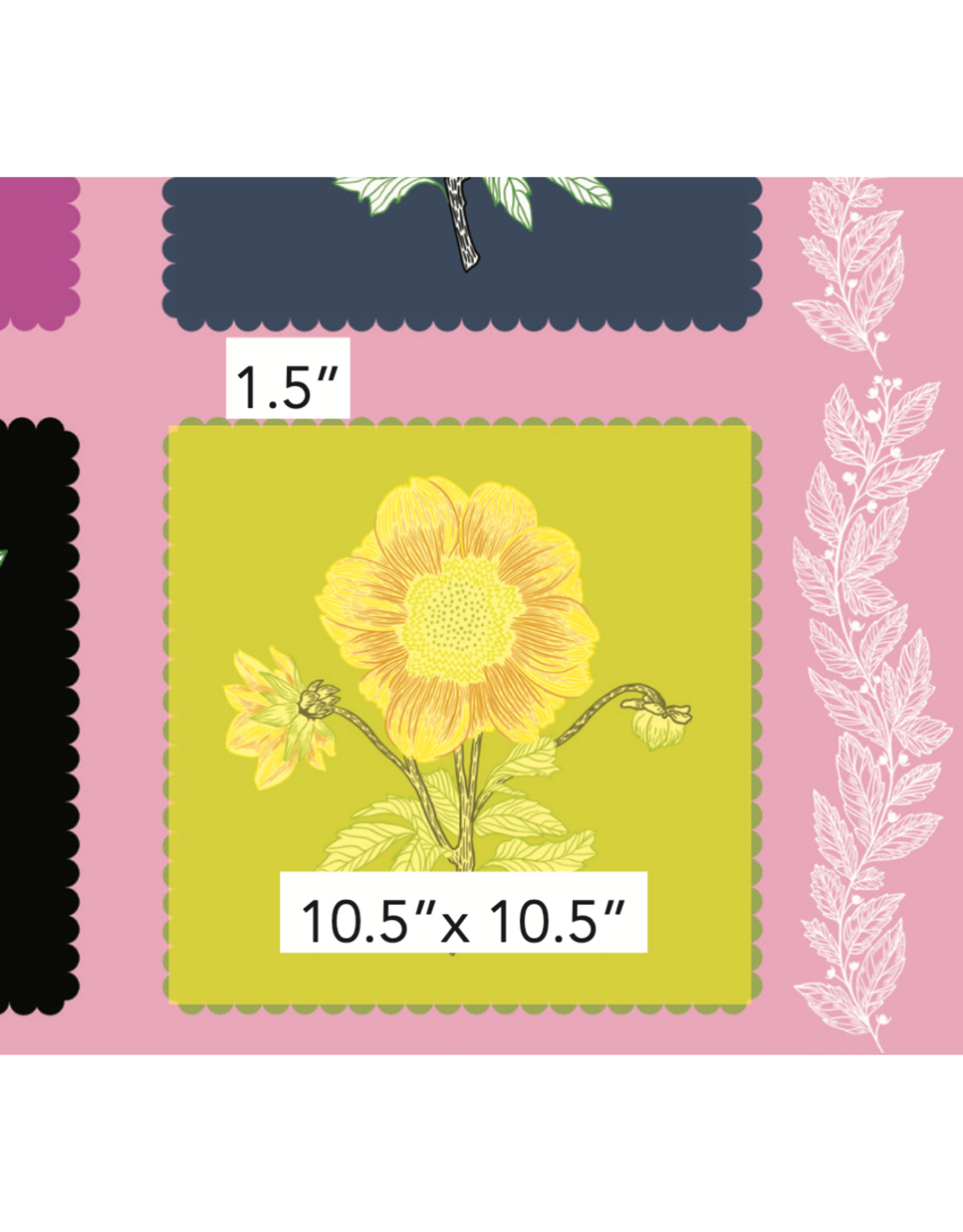 Anna Maria Silhouette, Panel in Multi, Linen/Cotton Blend 24" x 44" Fabric Panel