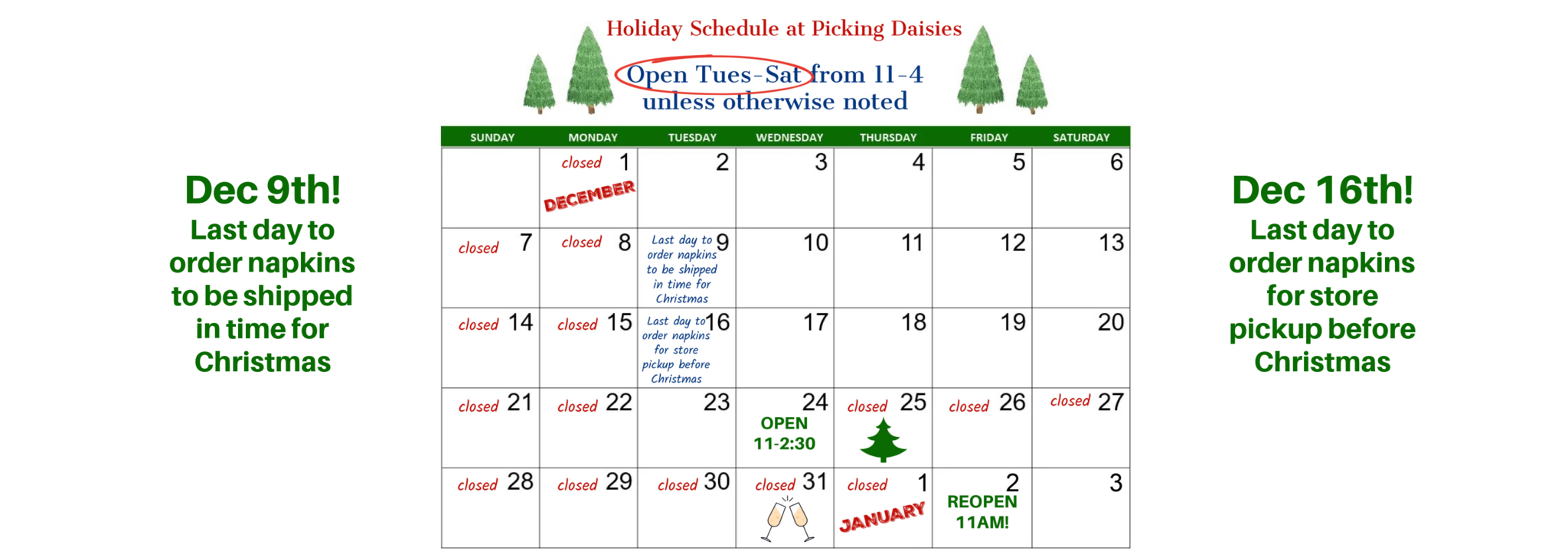 Holiday Schedule