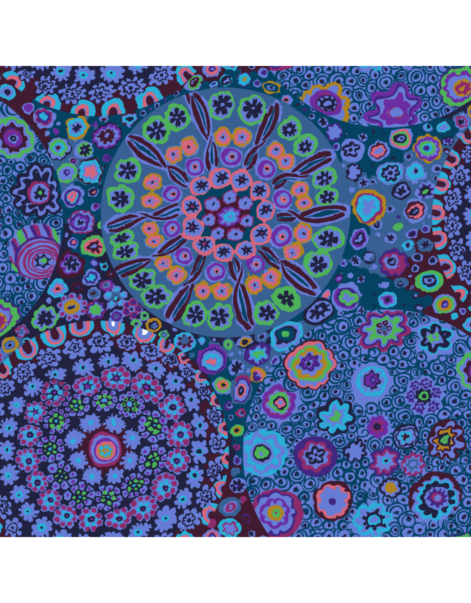 Kaffe Fassett Kaffe Collective Classics, Millefiore in Blue, Fabric Half-Yards