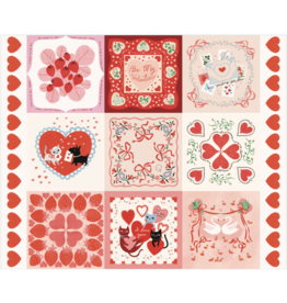 Lizzy House Funny Valentine, 36" x 44" Fabric Panel