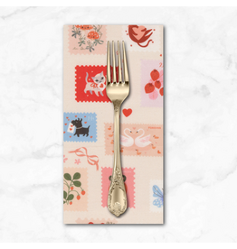 PD's Lizzy House Collection Funny Valentine, Stamps in Champagne, Dinner Napkin