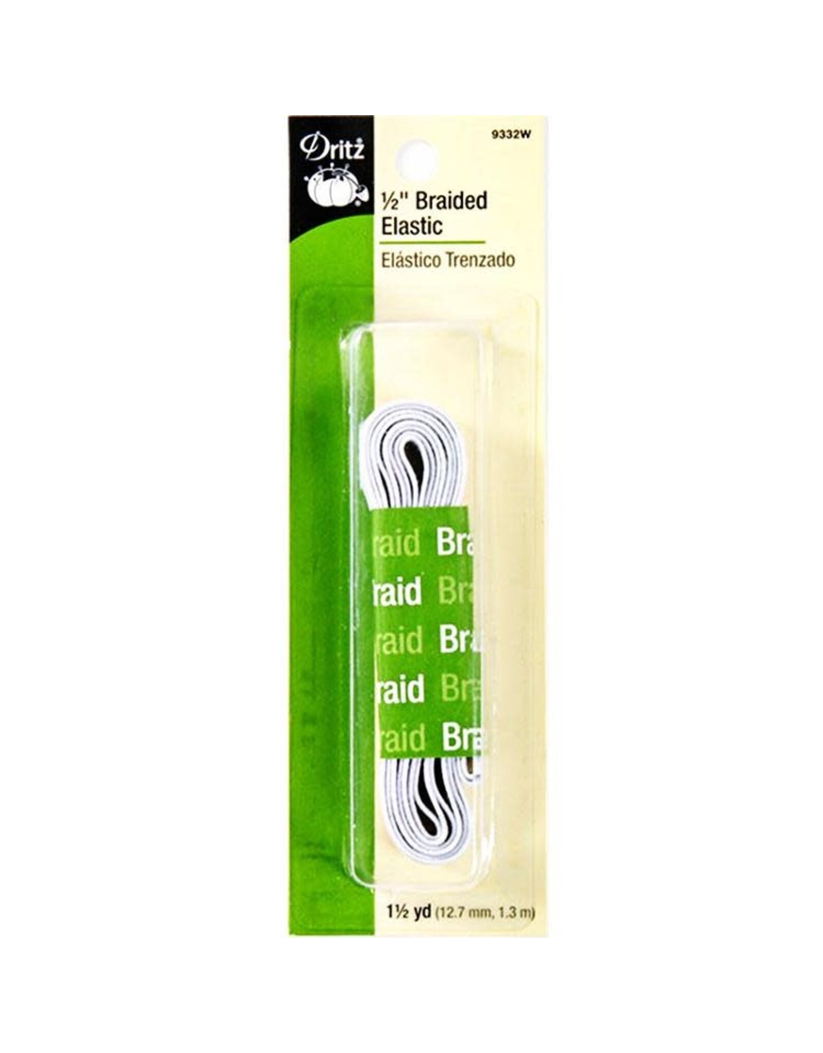 Dritz Braided  Elastic - 1/2”  inch wide, 1.5 yd package