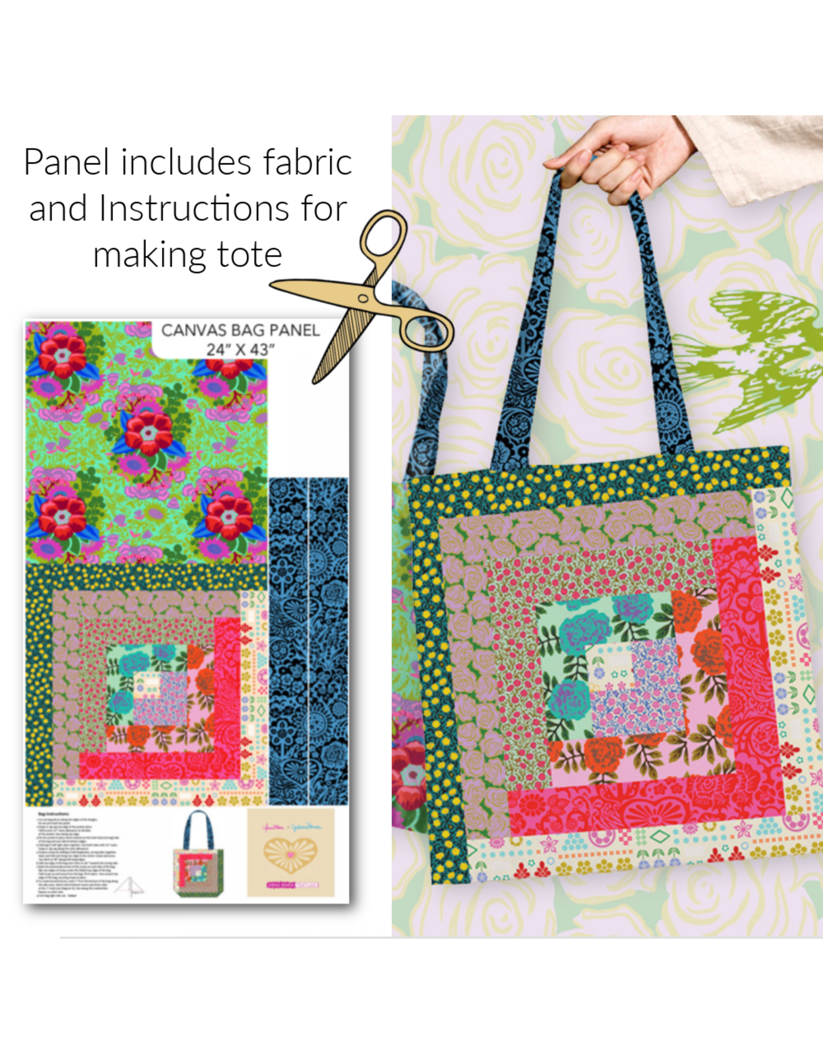 Anna Maria Yesterday, Tote Panel No.1 in Multi, 23” x 42”
