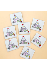 Minki Kim Sewing Chicken - Woven Label Tags, Set of 8