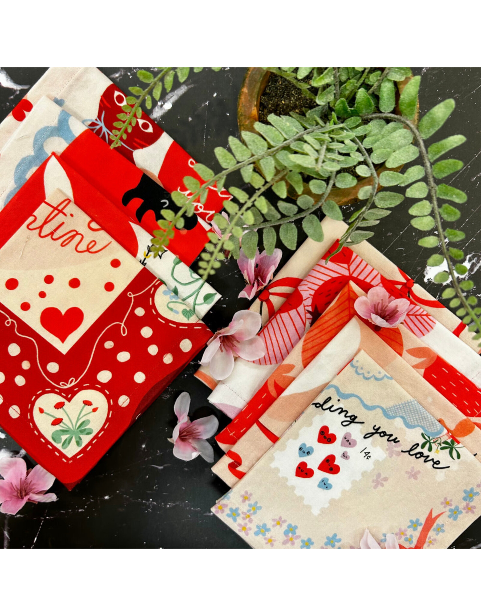 PD's Lizzy House Collection Funny Valentine, Set of 9 Cocktail Napkins