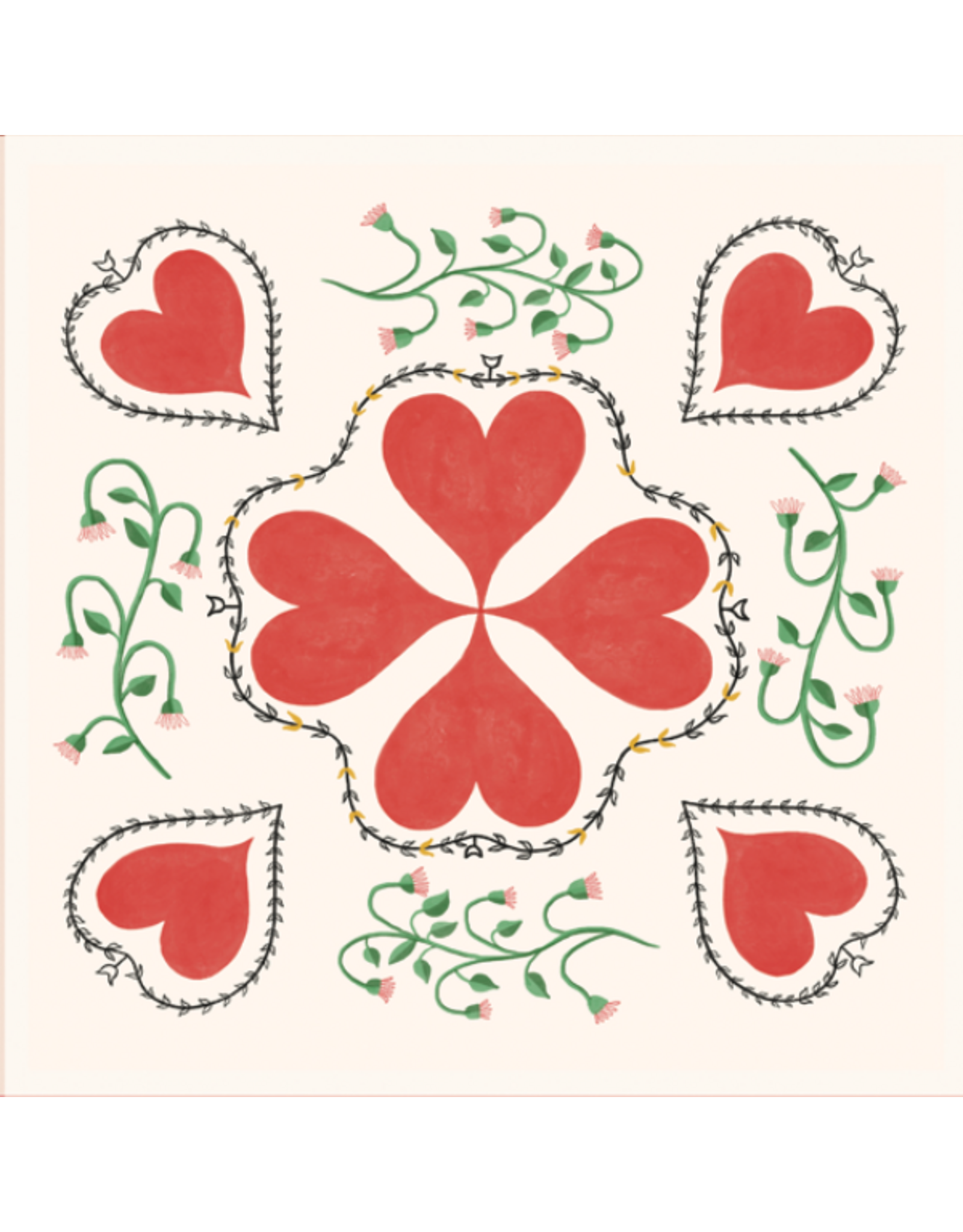 PD's Lizzy House Collection Funny Valentine, Set of 9 Cocktail Napkins