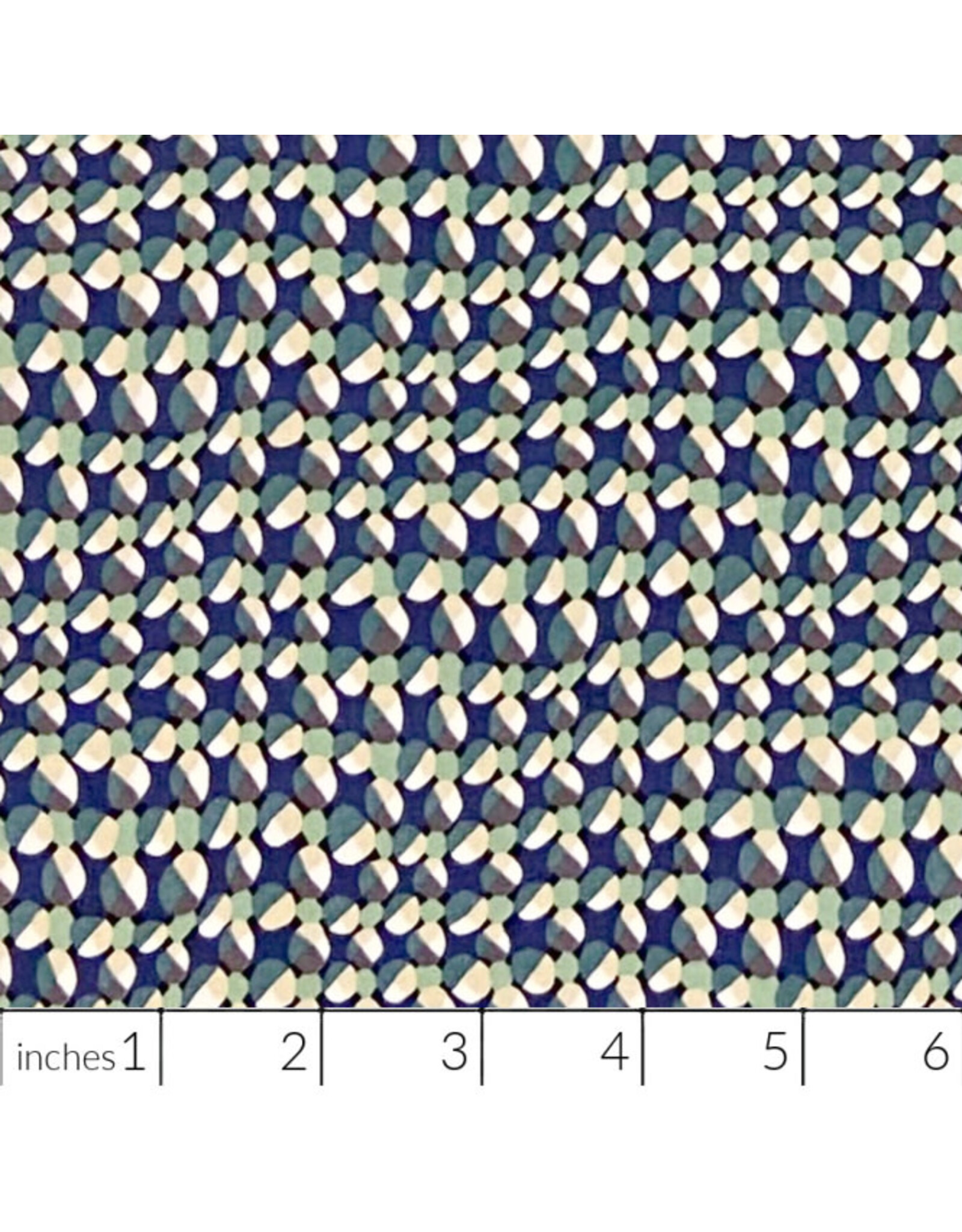 Hokkoh, Japan Cotton Lawn, Abstracts, Geometric in Blue Green, Fabric Half-Yards