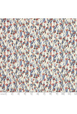 Hokkoh, Japan Cotton Lawn, Abstracts, Gestural Floral in Cream, Fabric Half-Yards