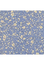 Hokkoh, Japan Cotton Lawn, Florals, Simple Two Color Floral in Light Blue, Fabric Half-Yards