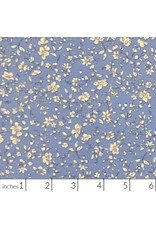 Hokkoh, Japan Cotton Lawn, Florals, Simple Two Color Floral in Light Blue, Fabric Half-Yards