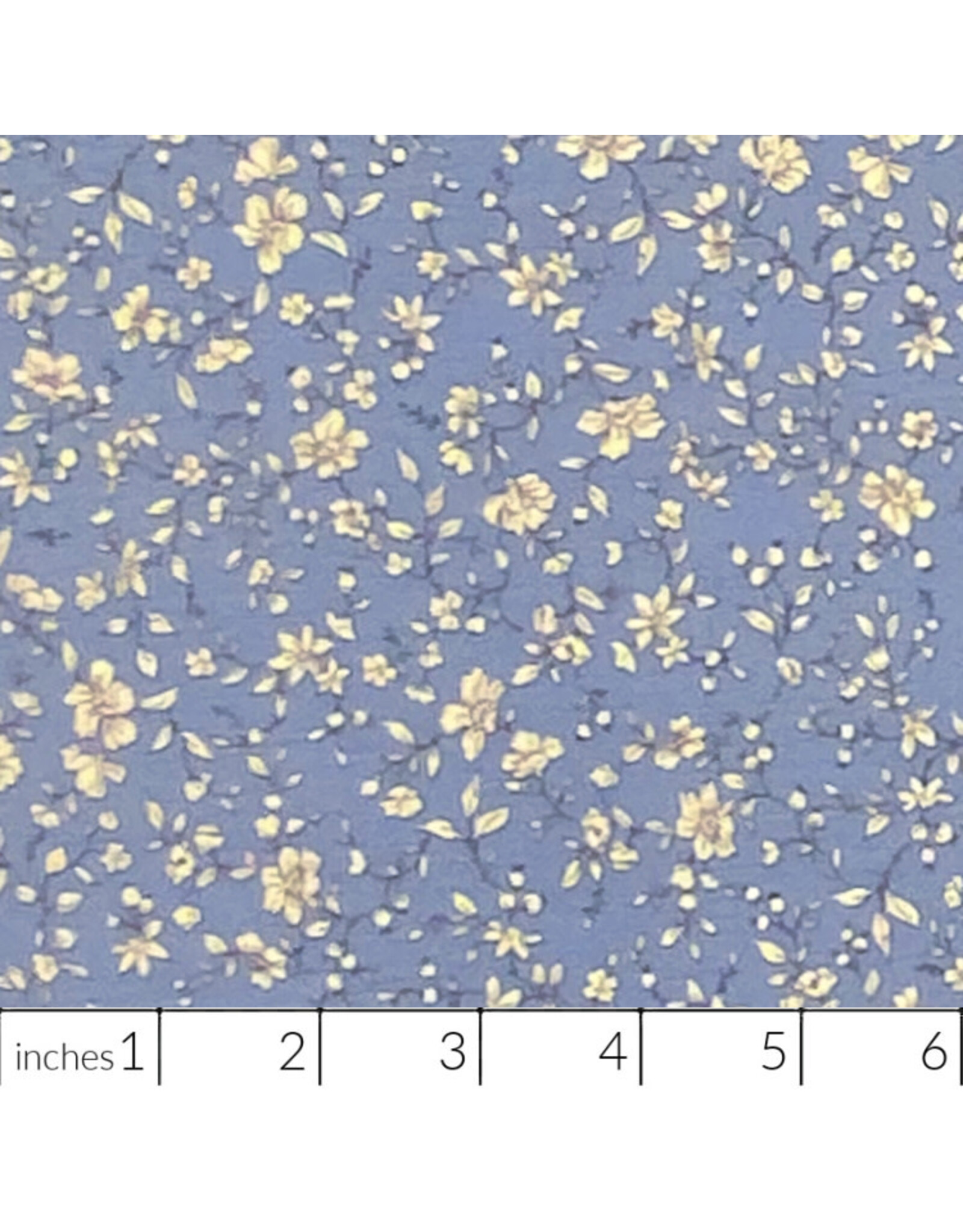 Hokkoh, Japan Cotton Lawn, Florals, Simple Two Color Floral in Light Blue, Fabric Half-Yards