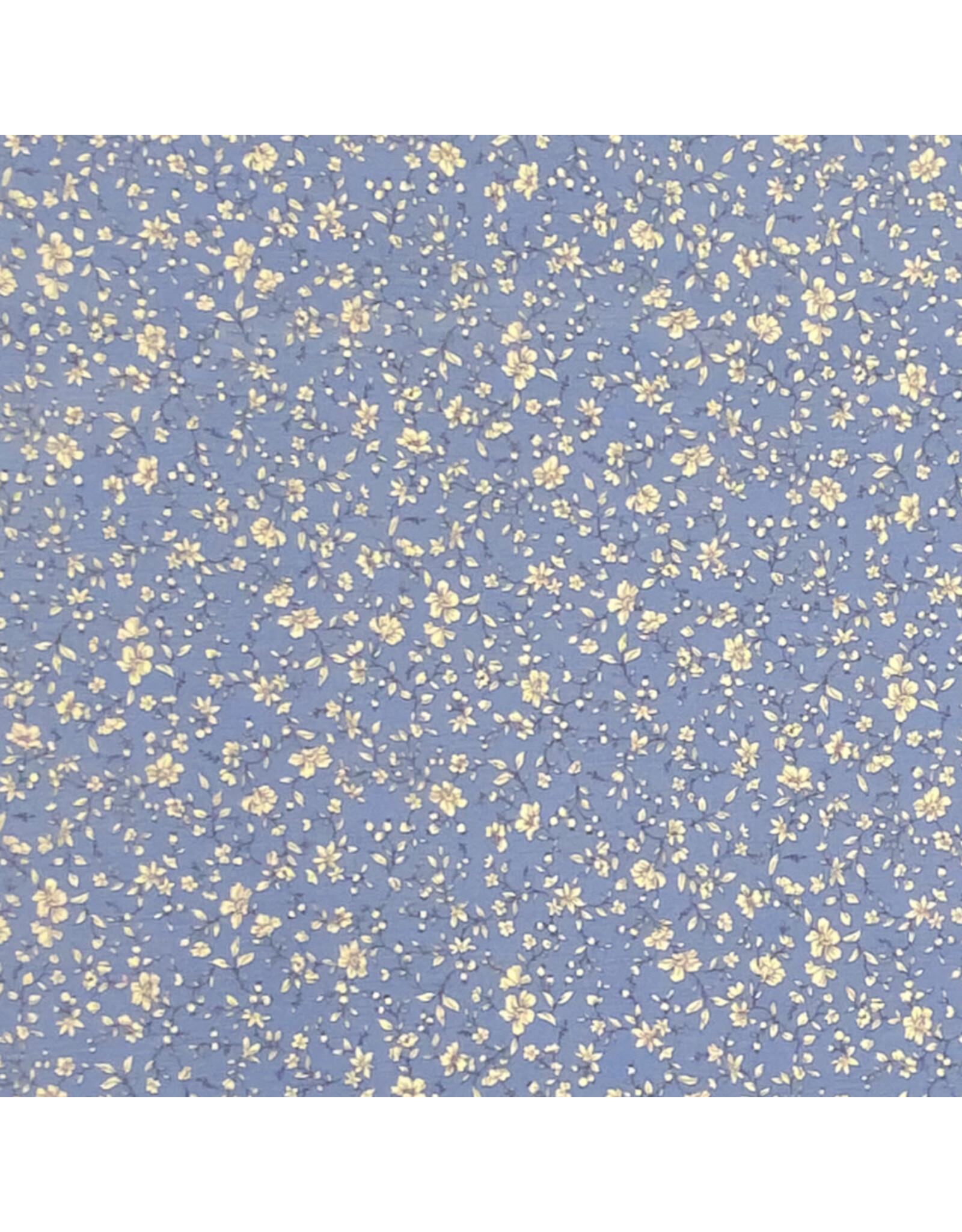 Hokkoh, Japan Cotton Lawn, Florals, Simple Two Color Floral in Light Blue, Fabric Half-Yards