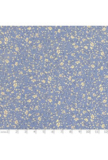 Hokkoh, Japan Cotton Lawn, Florals, Simple Two Color Floral in Light Blue, Fabric Half-Yards