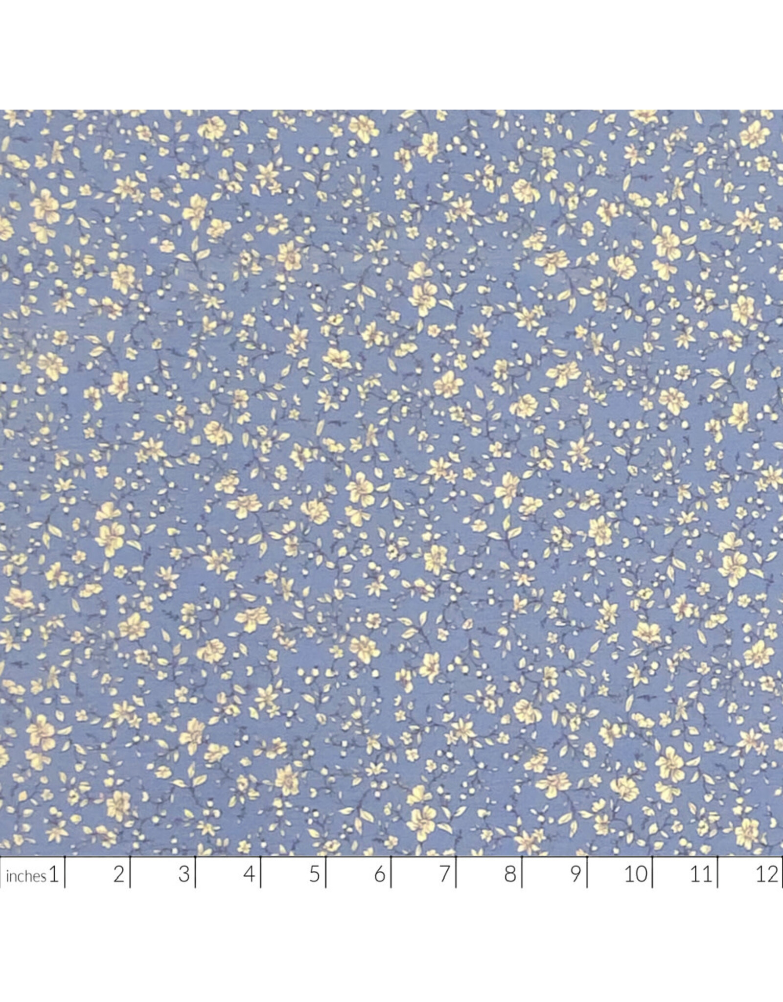 Hokkoh, Japan Cotton Lawn, Florals, Simple Two Color Floral in Light Blue, Fabric Half-Yards