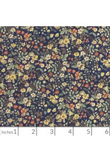 Hokkoh, Japan Cotton Lawn, Florals, Small Cheerful Floral in Navy, Fabric Half-Yards