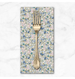 PD's Sevenberry Collection Cheerful,  Rose Floral in Blue , Dinner Napkin