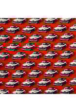 Sevenberry Japan Novelty, Classic Cars in Redbase, Fabric Half-Yards
