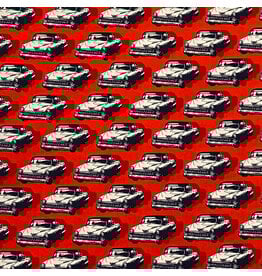 Sevenberry Japan Novelty, Classic Cars in Redbase, Fabric Half-Yards