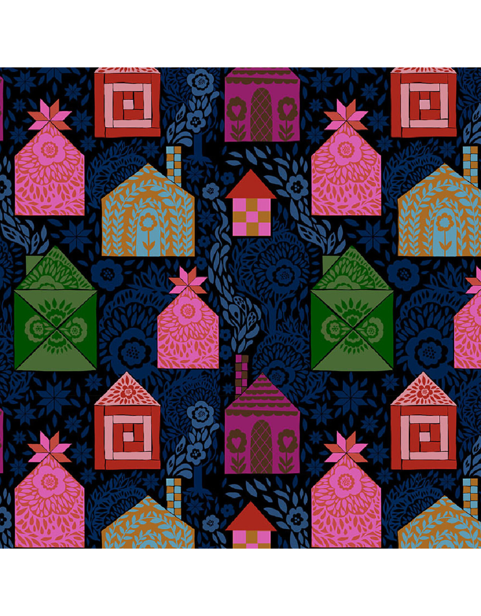 Anna Maria Allegory, Storybook in Dark, Fabric Half-Yards