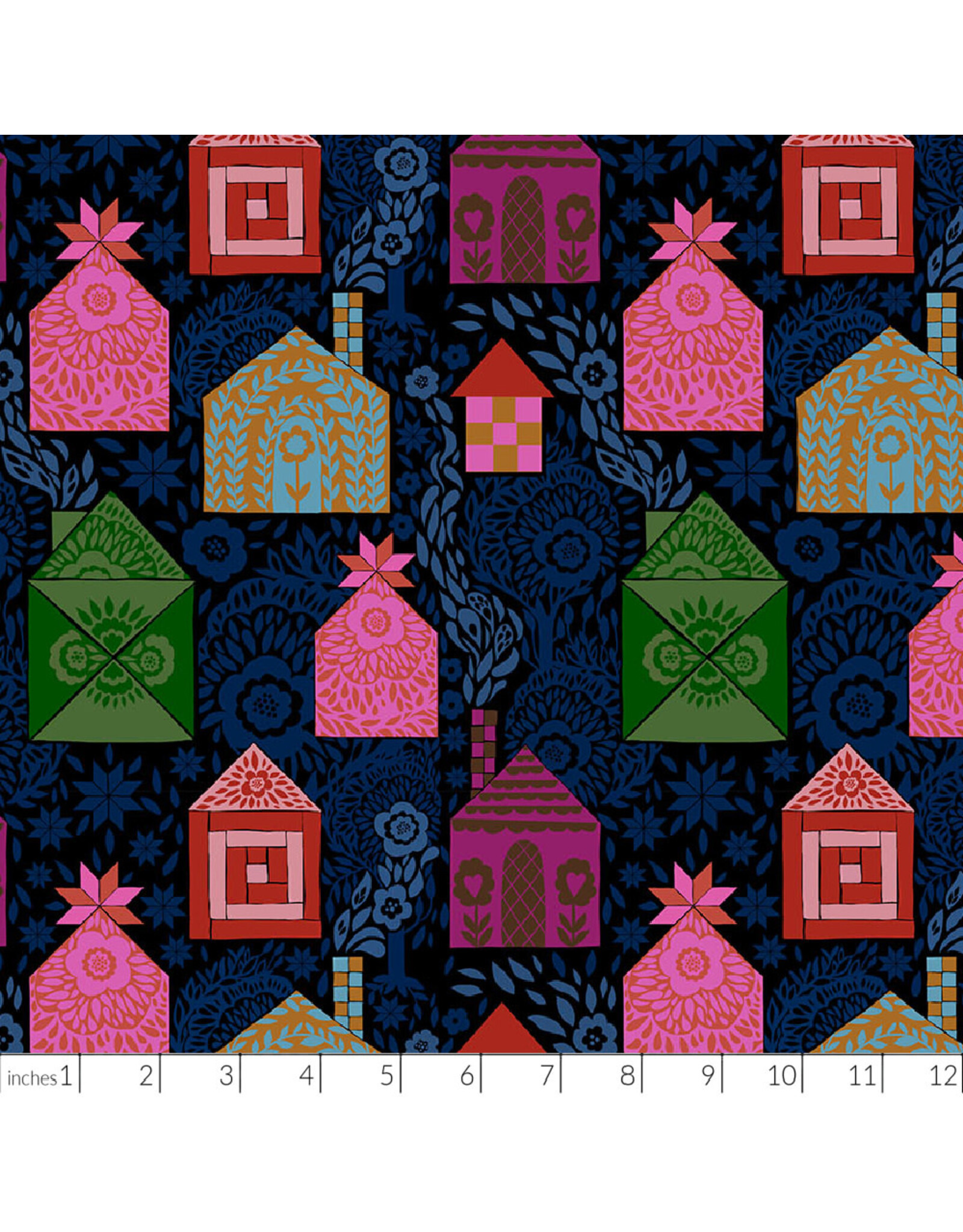 Anna Maria Allegory, Storybook in Dark, Fabric Half-Yards