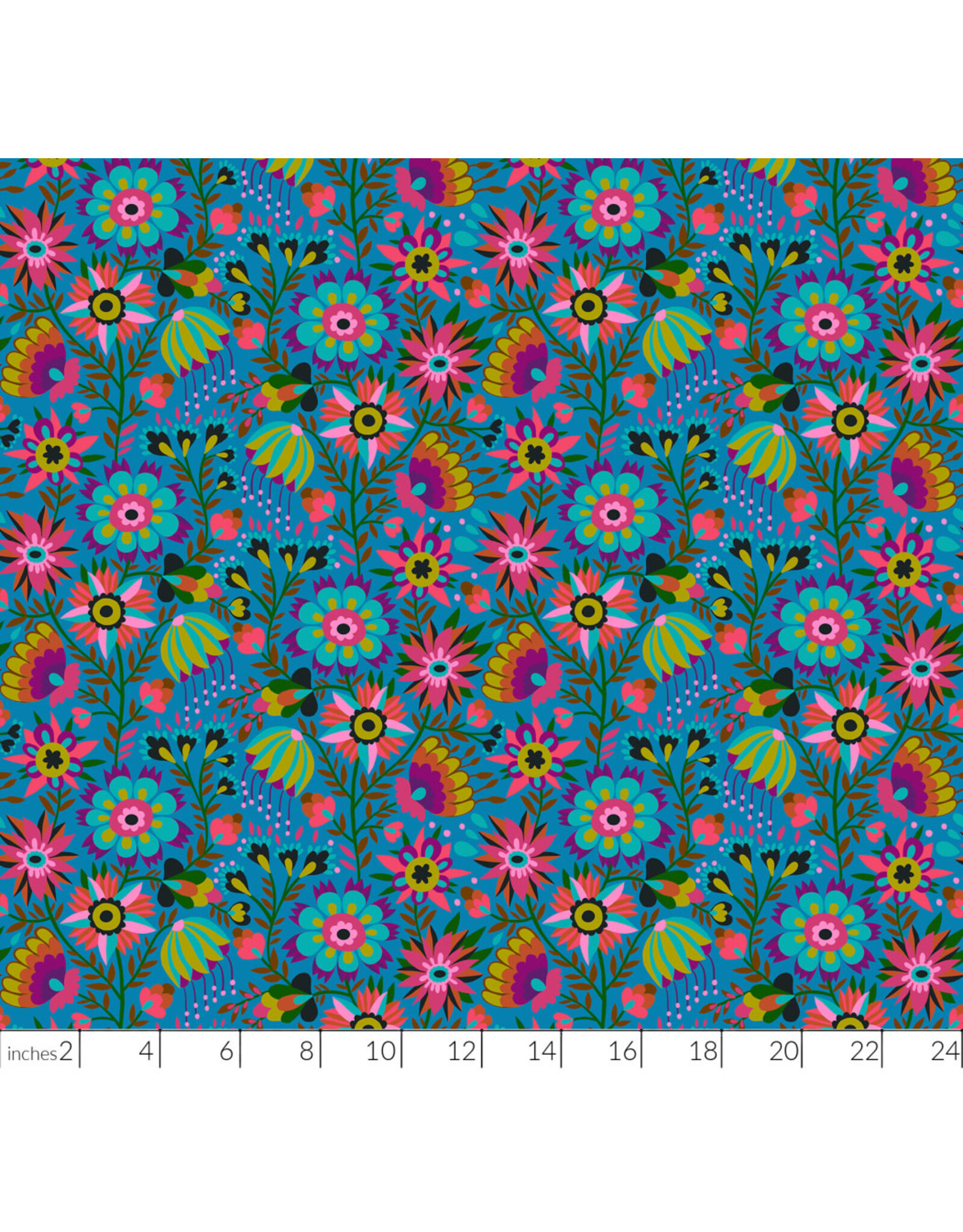 Anna Maria Allegory, Charmed in Azul, Fabric Half-Yards