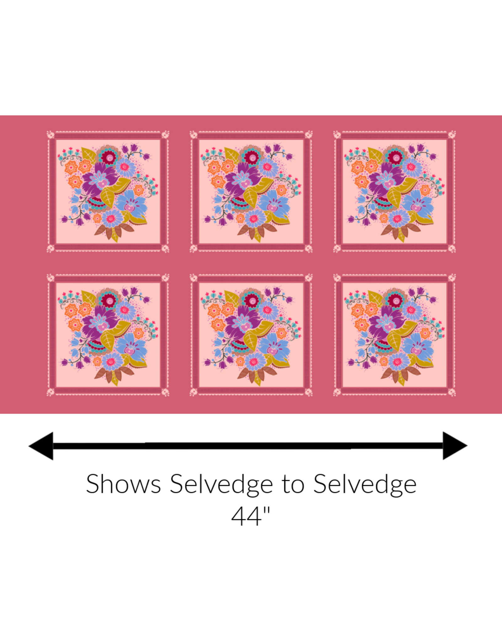 Anna Maria Allegory, Square Dance in Glow, Fabric PER 12" REPEAT