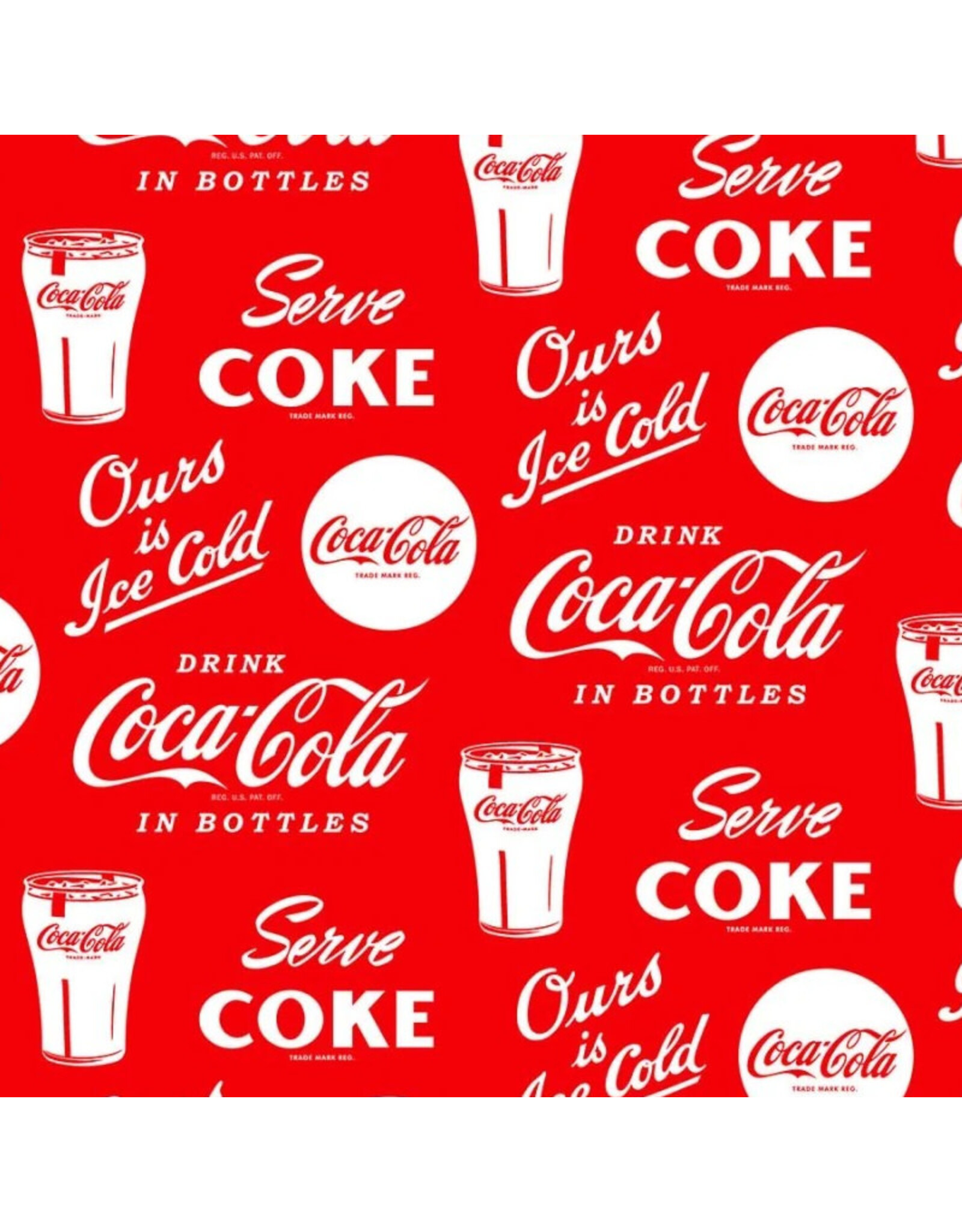 Northcott Coca-Cola, Ice Cold in Red, Fabric Half-Yards