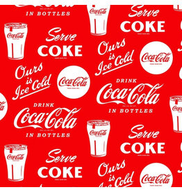 Northcott Coca-Cola, Ice Cold in Red, Fabric Half-Yards