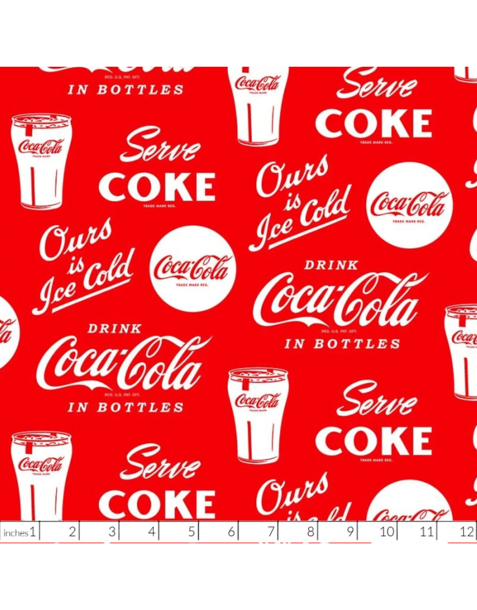 Northcott Coca-Cola, Ice Cold in Red, Fabric Half-Yards