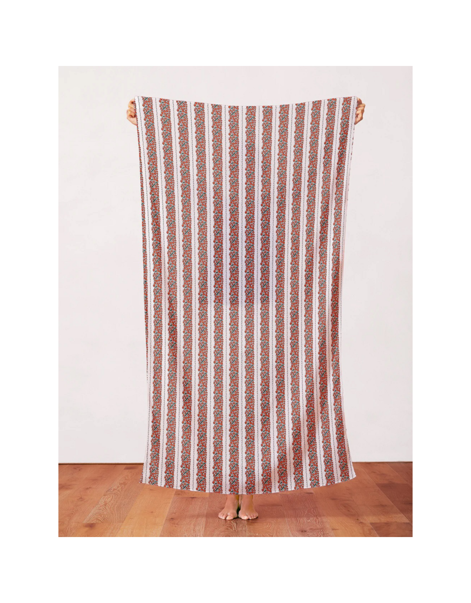 Paintbrush Studio Timeless Tattoos, Cherry Heart Stripe Tattoos in White, Fabric Half-Yards