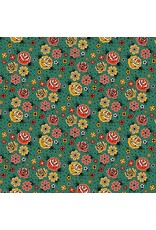 Paintbrush Studio Timeless Tattoos, Flower Tattoos in Green, Fabric Half-Yards