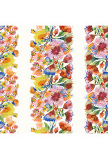 Carolyn Gavin Pompadours in Pink, Anemones in Mint, Fabric Half-Yards