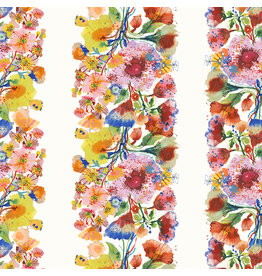 Carolyn Gavin Pompadours in Pink, Anemones in Mint, Fabric Half-Yards