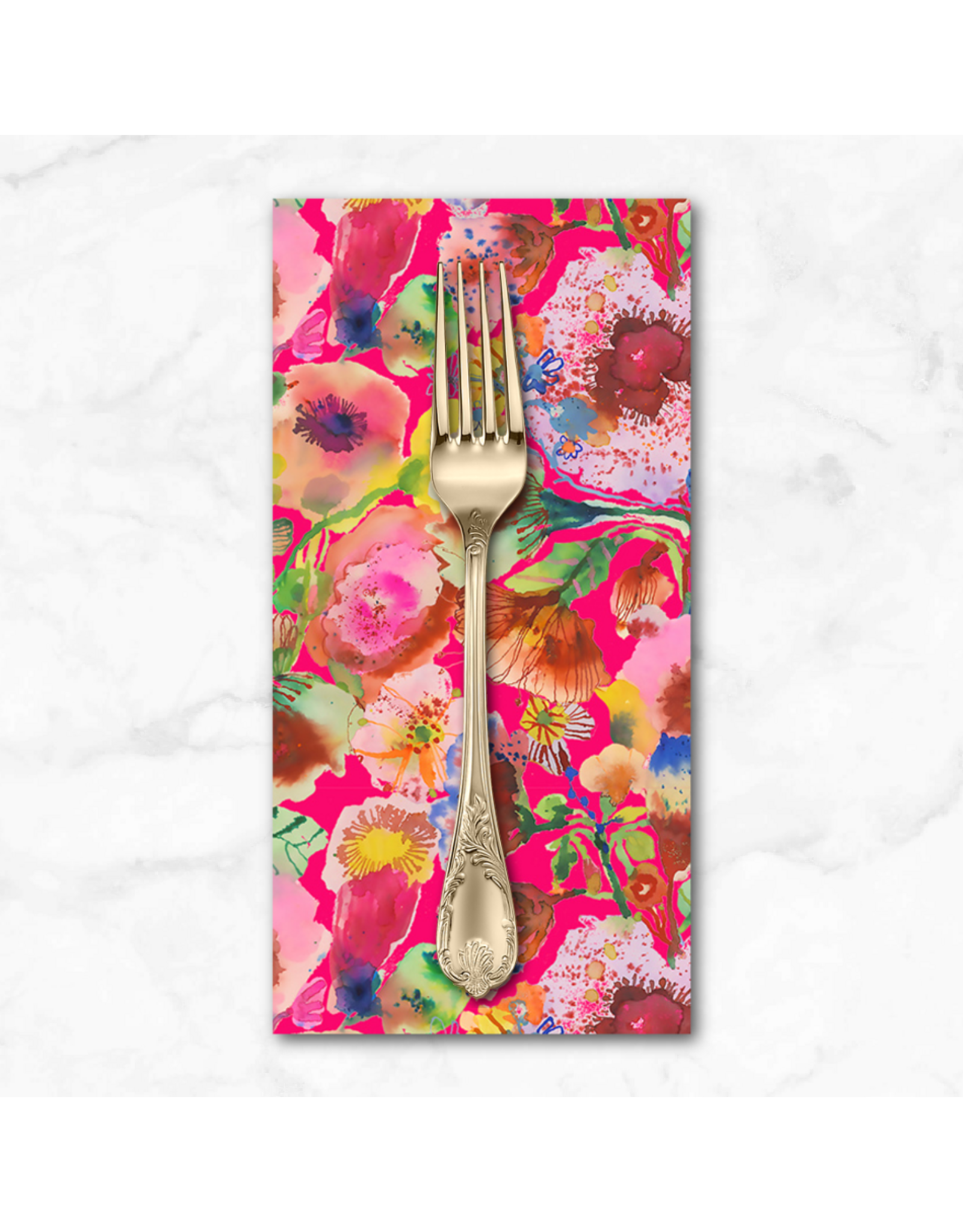 PD's Carolyn Gavin Collection Pompadours in Pink, Anemones On Pink in Pink, Dinner Napkin