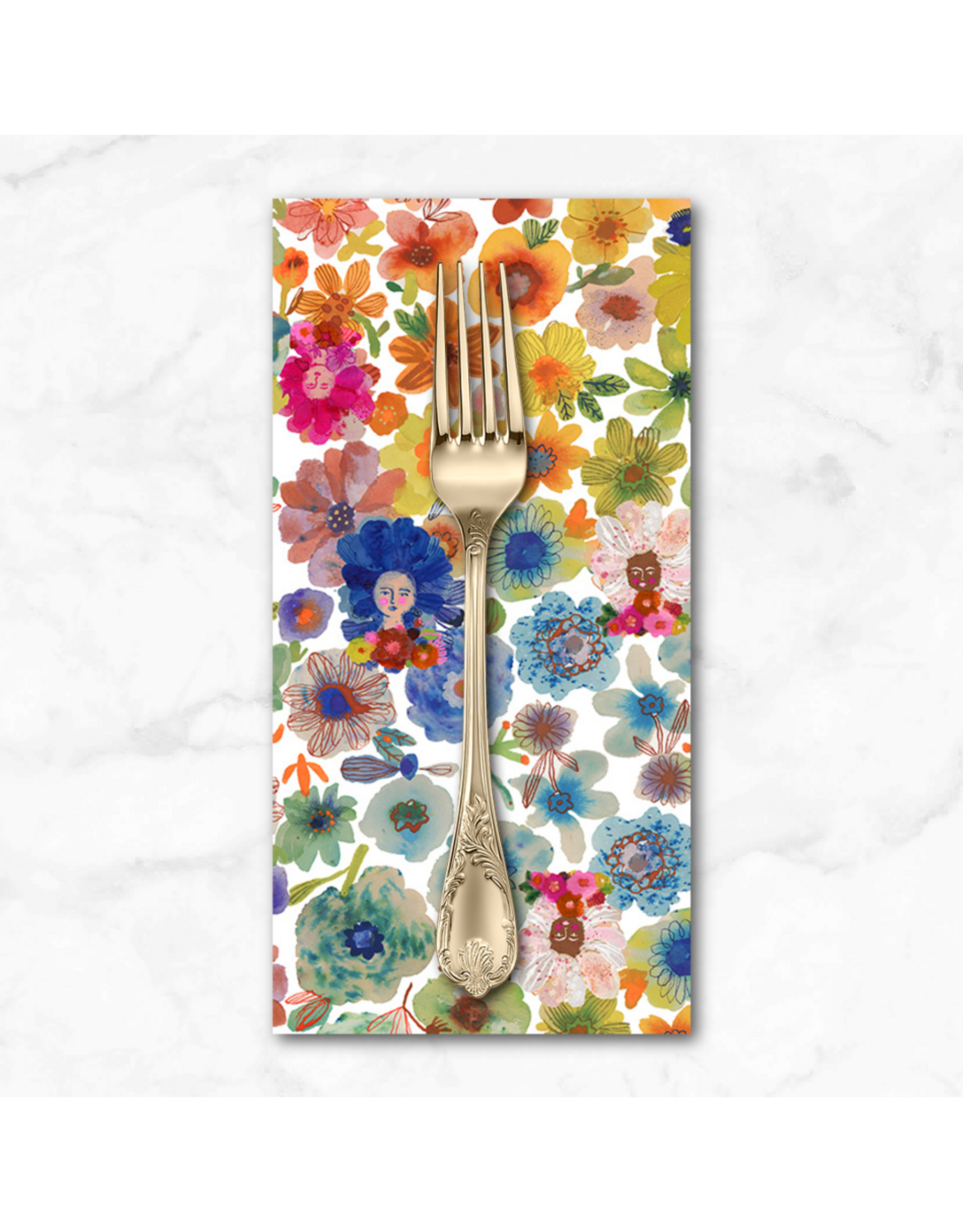 PD's Carolyn Gavin Collection Pompadours in Pink, Color Riot in Rainbow, Dinner Napkin