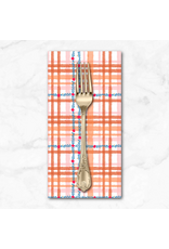 PD's Carolyn Gavin Collection Pompadours in Pink, Daisy Check in Orange, Dinner Napkin