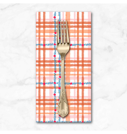 PD's Carolyn Gavin Collection Pompadours in Pink, Daisy Check in Orange, Dinner Napkin