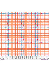 Carolyn Gavin Pompadours in Pink, Daisy Check in Orange, Fabric Half-Yards