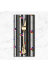 PD's Carolyn Gavin Collection Pompadours in Pink, Daisy Stripe in Black, Dinner Napkin