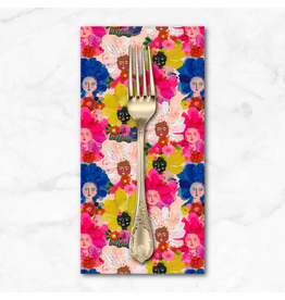 PD's Carolyn Gavin Collection Pompadours in Pink, Mini Pompadours in Multi, Dinner Napkin