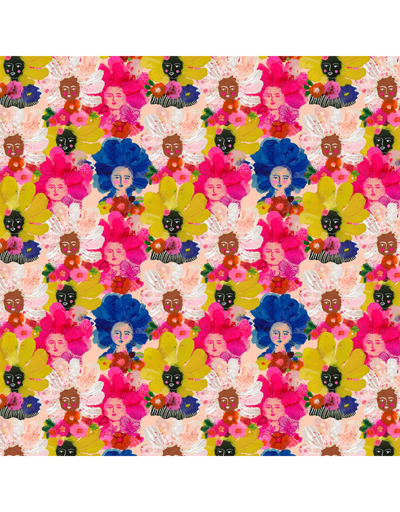 Carolyn Gavin Pompadours in Pink, Mini Pompadours in Multi, Fabric Half-Yards