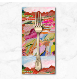 PD's Carolyn Gavin Collection Pompadours in Pink, Red Song in Multi, Dinner Napkin