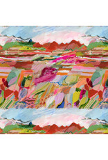 Carolyn Gavin Pompadours in Pink, Red Song in Multi, Fabric Half-Yards