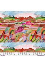 Carolyn Gavin Pompadours in Pink, Red Song in Multi, Fabric Half-Yards