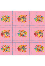 Carolyn Gavin Pompadours in Pink, Summer Bouquet in Pink, Fabric Half-Yards