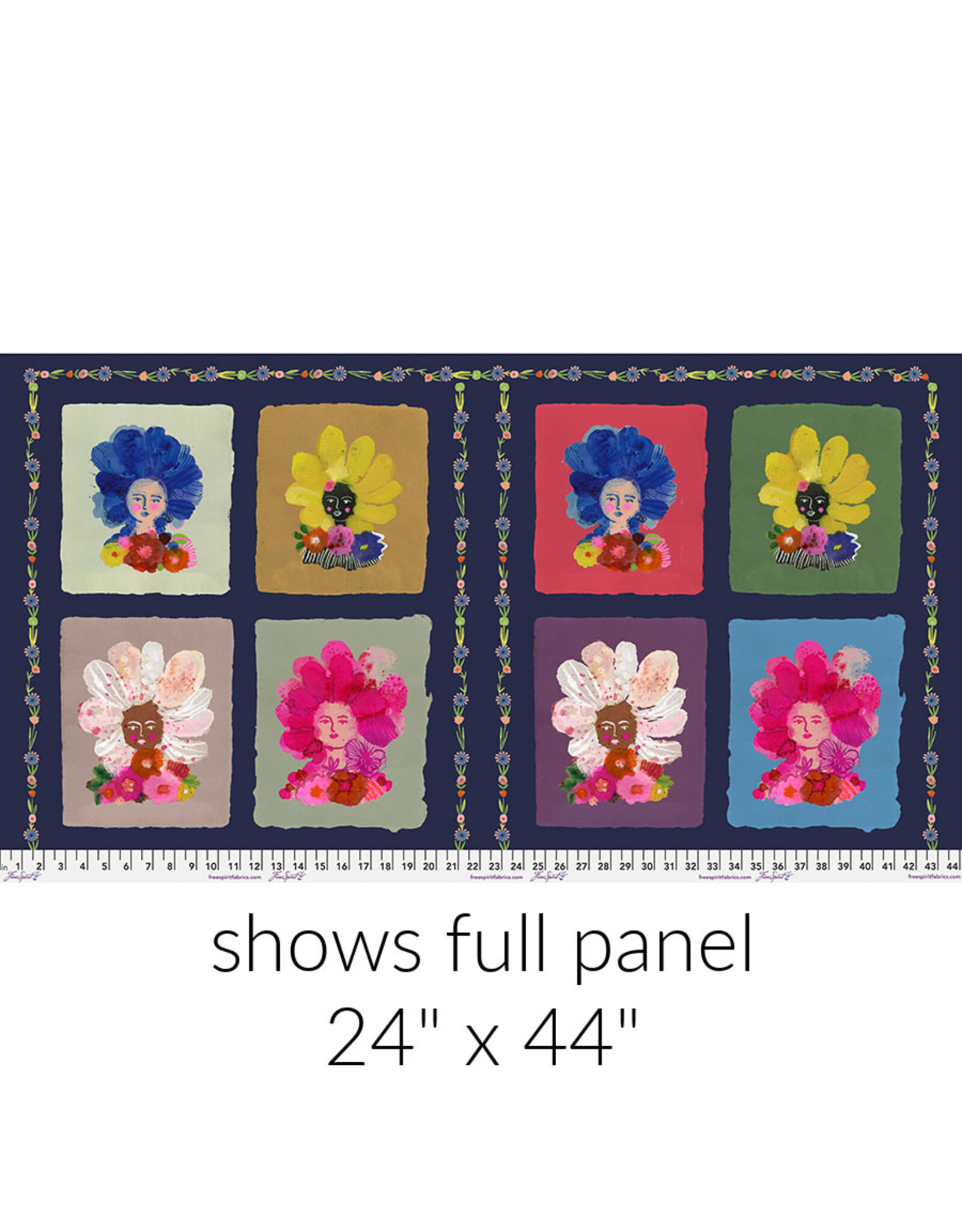 Carolyn Gavin Pompadours in Pink, Pompadours, Fabric Panel 24" x 44"