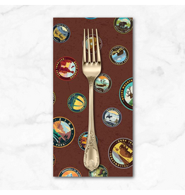 PD's Riley Blake Collection National Parks, Emblems in Brown, Dinner Napkin