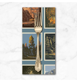 PD's Riley Blake Collection National Parks, Postcards in Blue, Dinner Napkin
