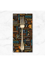 PD's Riley Blake Collection National Parks, Word Print in Black, Dinner Napkin